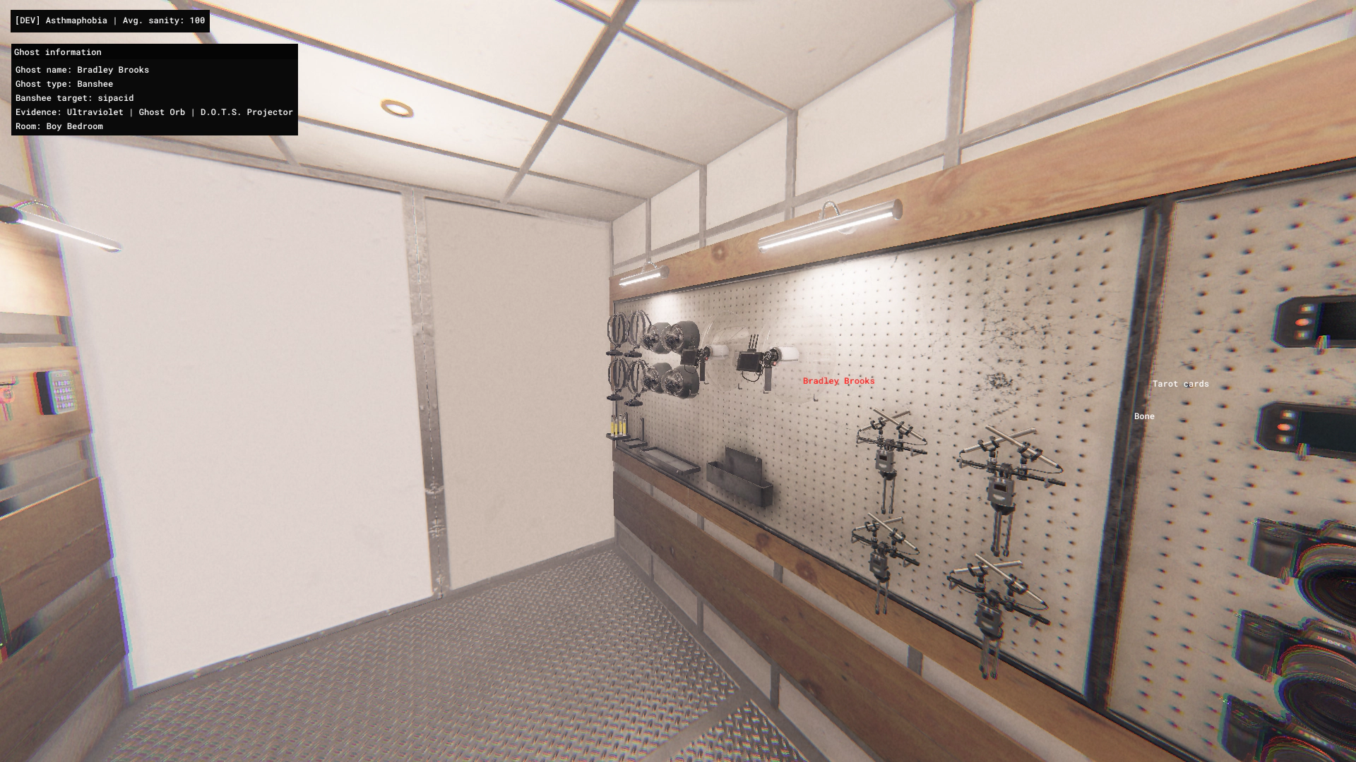 a screenshot of the game phasmophobia using the asthmaphobia cheat
